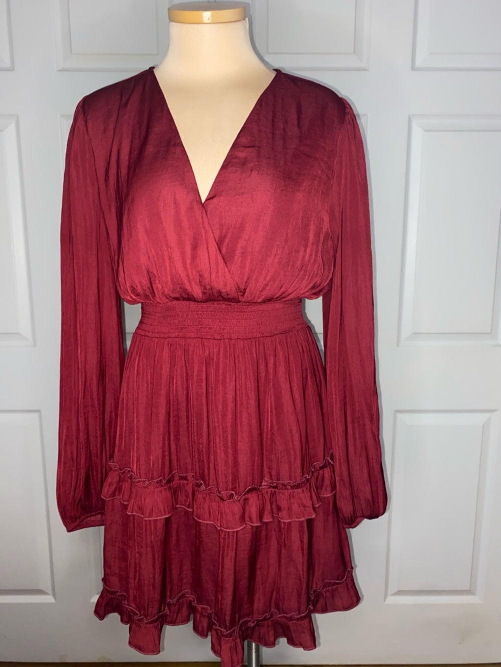 Altar’d State Women’s Burgundy Wine Red Dress, Long Sleeve, Date Night - Picture 7 of 7